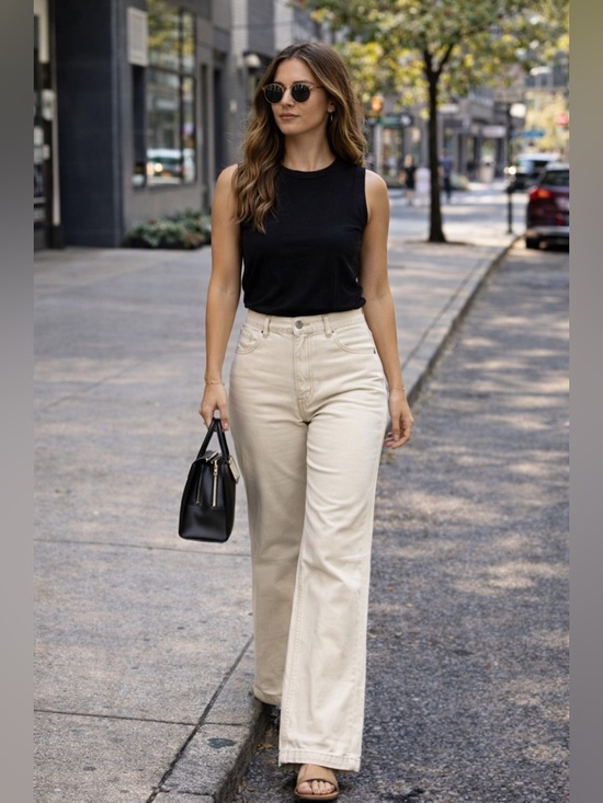Zara Pants - Zara Slim Fit/Flared Leg/High Waist Denim Size 42 USA 10